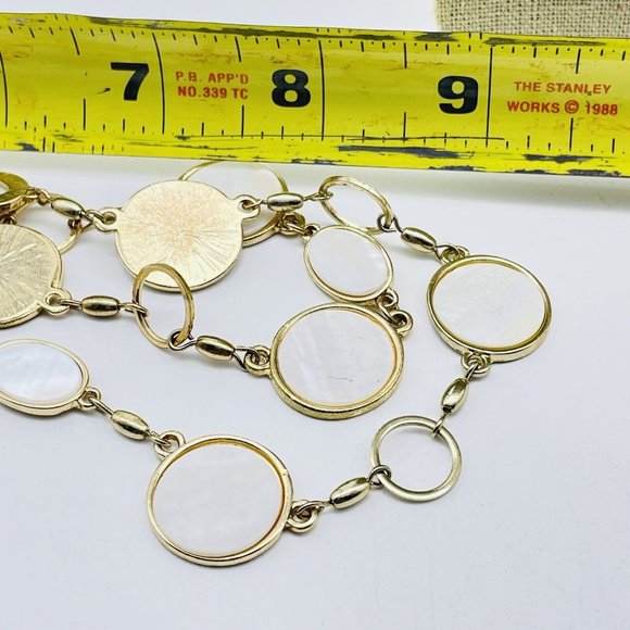 Charming Charlie Signed Shell Station Necklace Gold Tone Beach Coastal Islands - Picture 8 of 9